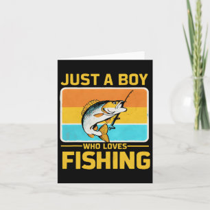 Tarjeta Solo Un Niño Que Ama La Pesca Graciosa De Pescado
