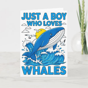 Tarjeta Solo Un Niño Que Ama Las Ballenas Océano Animal Ma