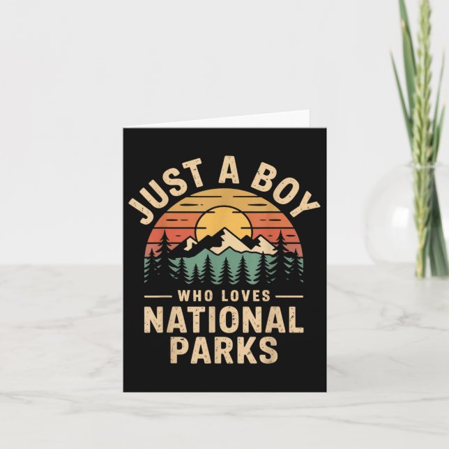 Tarjeta Solo un niño que ama los parques nacionales natura (Anverso)