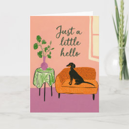 Tarjeta Solo Un Pequeño Hola Saludo De Perro Dachschund