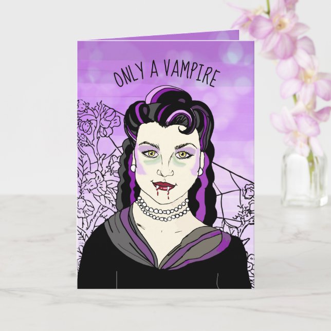 Tarjeta SÓLO un vampiro, puede amarte para siempre románti (Orquídea)