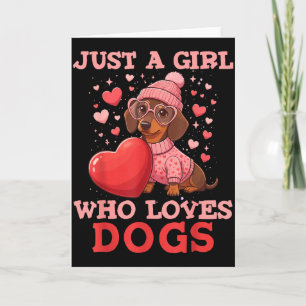 Tarjeta Solo una chica que ama a los perros Animales de co