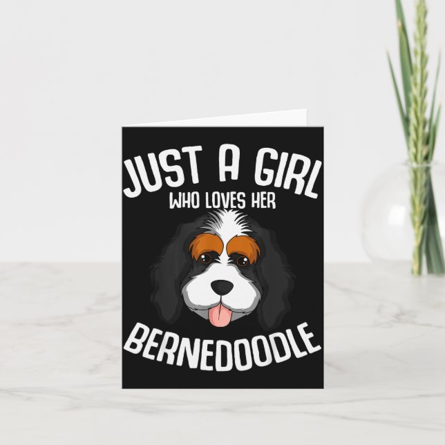 Tarjeta Solo Una Chica Que Ama A Su Perro Bernedoodle Chic (Anverso)