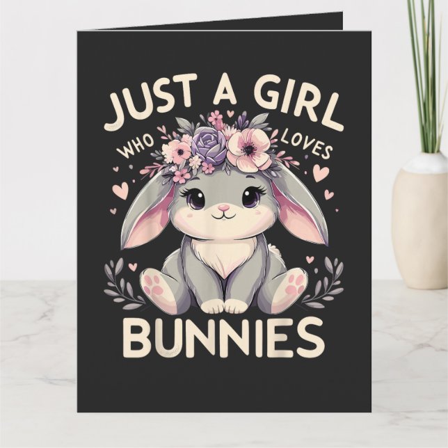 Tarjeta Sólo una chica que ama conejos (Anverso)