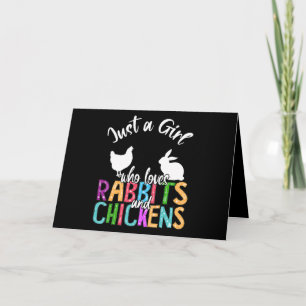 Tarjeta Sólo una chica que ama conejos y pollos