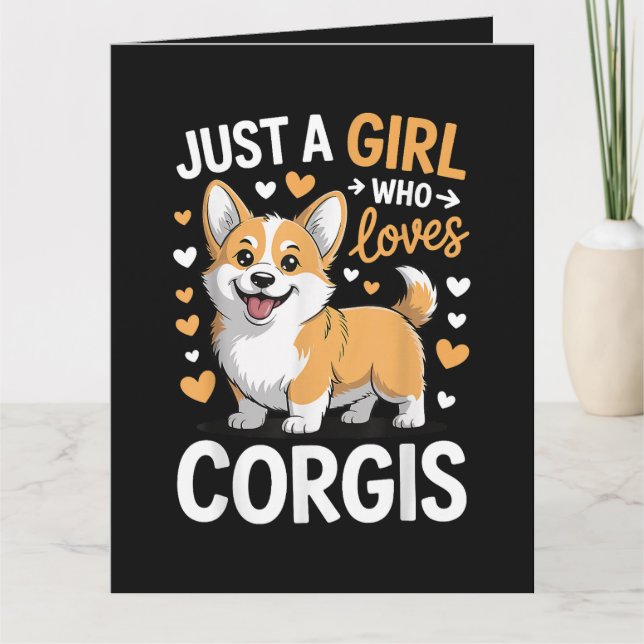 Tarjeta Solo una chica que ama Corgis (Anverso)