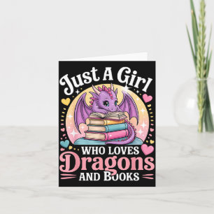 Tarjeta Solo Una Chica Que Ama Dragones Y Libros Fantasía 