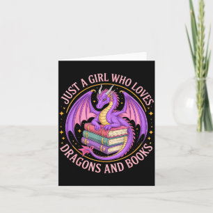 Tarjeta Solo Una Chica Que Ama Dragones Y Libros Fantasía 