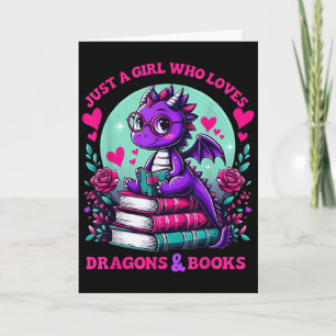 Tarjeta Solo Una Chica Que Ama Dragones Y Libros Lectura D