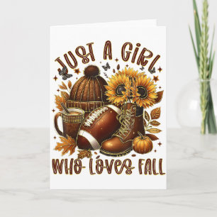 Tarjeta Solo una chica que ama el fútbol de otoño girasol