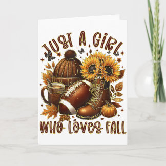Tarjeta Solo una chica que ama el fútbol de otoño girasol 