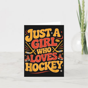Tarjeta Solo una chica que ama el hockey palo y puck lindo