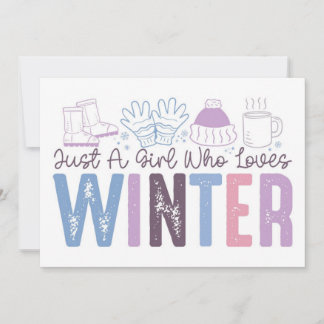 Tarjeta Solo una chica que ama el invierno Diseño estacion
