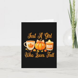 Tarjeta Solo Una Chica Que Ama El Otoño Calabaza Acogedor 