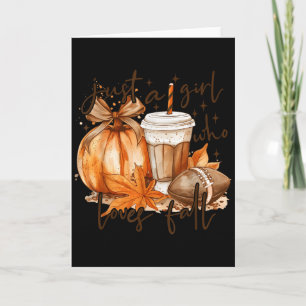 Tarjeta Solo Una Chica Que Ama El Otoño Calabaza Acogedor 