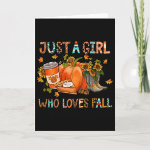 Tarjeta Solo Una Chica Que Ama El Otoño Calabaza Agradable