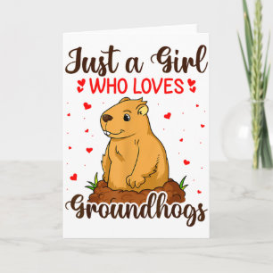 Tarjeta Sólo una chica que ama la marmota, divertida marmo