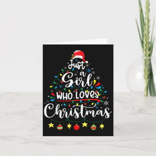 Tarjeta Solo Una Chica Que Ama Las Luces Del Árbol De Navi