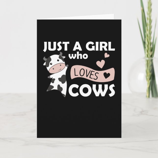 Tarjeta Solo Una Chica Que Ama Las Vacas Animales Adorable (Anverso)