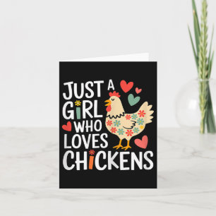 Tarjeta Sólo una chica que ama los pollos Chica granjera