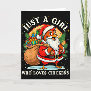 Tarjeta Solo Una Chica Que Ama Los Pollos Navidad Granja A