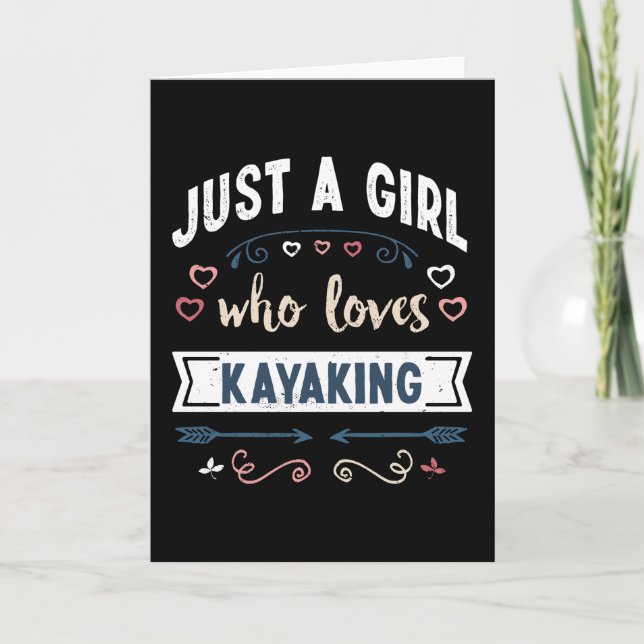 Tarjeta Solo una chica que ama regalos divertidos de kayak (Anverso)