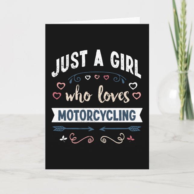 Tarjeta Solo una chica que ama regalos divertidos de motoc (Anverso)