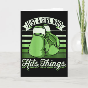 Tarjeta Solo una chica que golpea cosas Chica kickboxer di