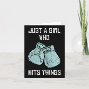 Tarjeta Sólo una Chica que golpea las cosas boxeando a muj