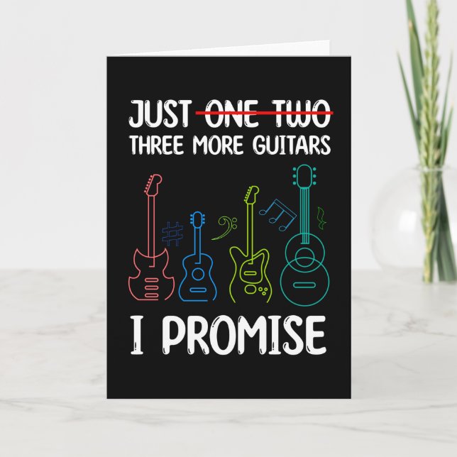 Tarjeta Sólo Una Guitarra Más Que Prometo Regalo Para Guit (Anverso)