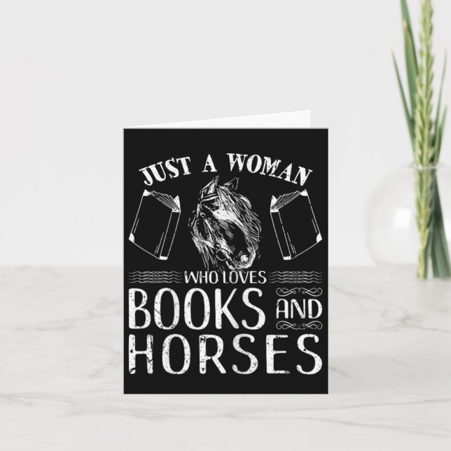 Tarjeta Solo una mujer que ama los libros caballos Caballo (Anverso)