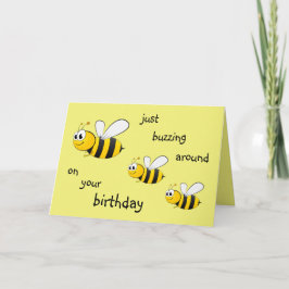 Tarjeta solo zumbando alrededor de la abeja personalizado