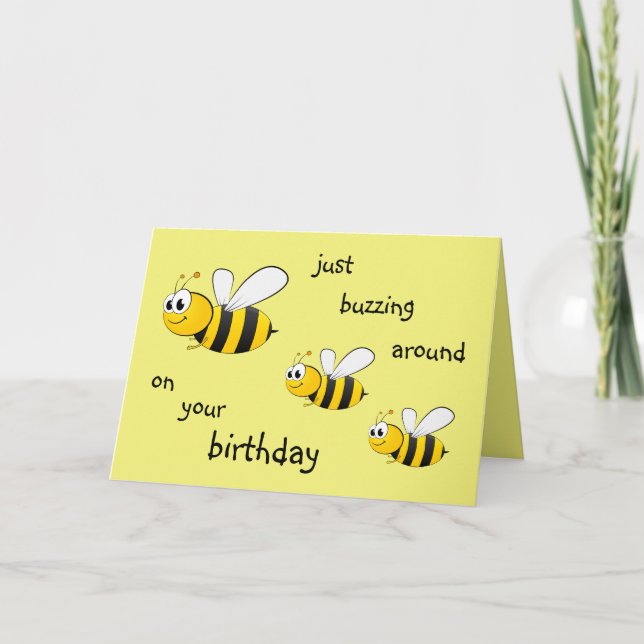 Tarjeta solo zumbando alrededor de la abeja personalizado (Anverso)