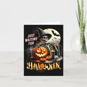 Tarjeta Soloesperando a la bruja de la calabaza esqueleto 
