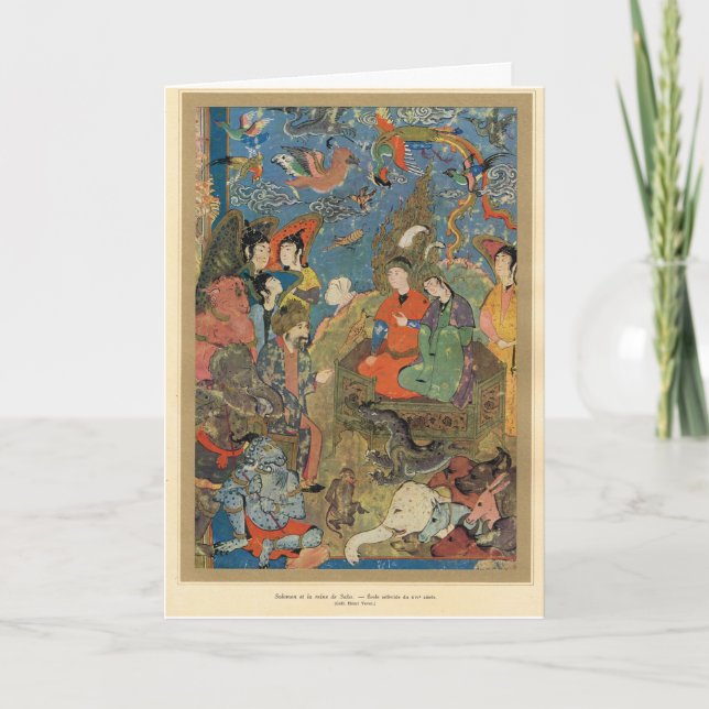 Tarjeta Solomon y la reina de Sheba, siglo XVI (Anverso)