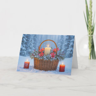 Tarjeta Solsticio de Invierno con Velas Naturaleza Hermosa