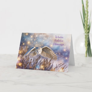 Tarjeta Solsticio de invierno Lechuza Blanca Magica Voland