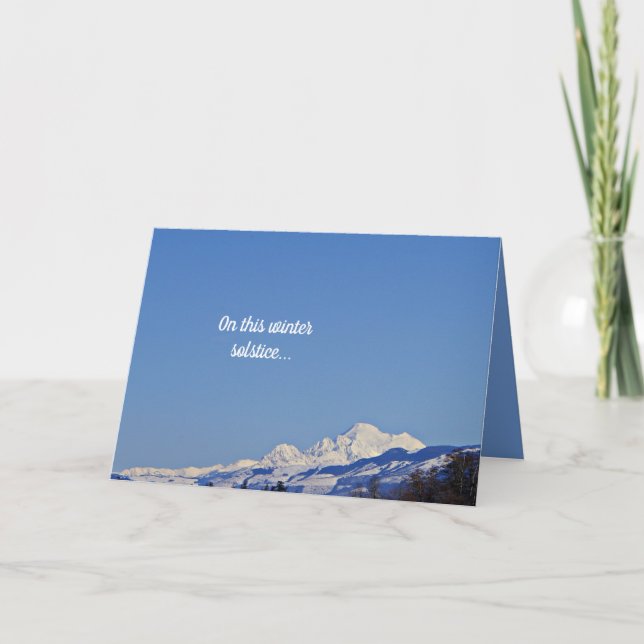Tarjeta ¡Solsticio de invierno! Snowy Mountain Winter Scen (Anverso)