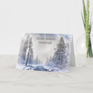 Tarjeta Solsticio de Invierno Yule Hermosa Nieve Naturalez