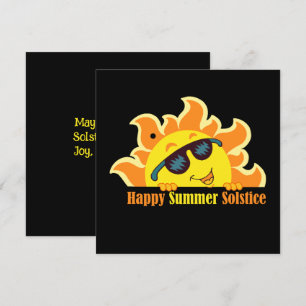 Tarjeta Solsticio de verano feliz negro 2026