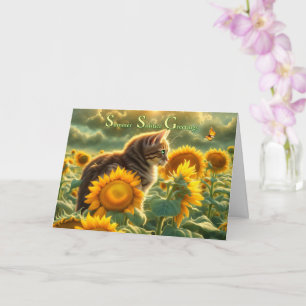 Tarjeta Solsticio de Verano Litha Víspera de San Juan Gato