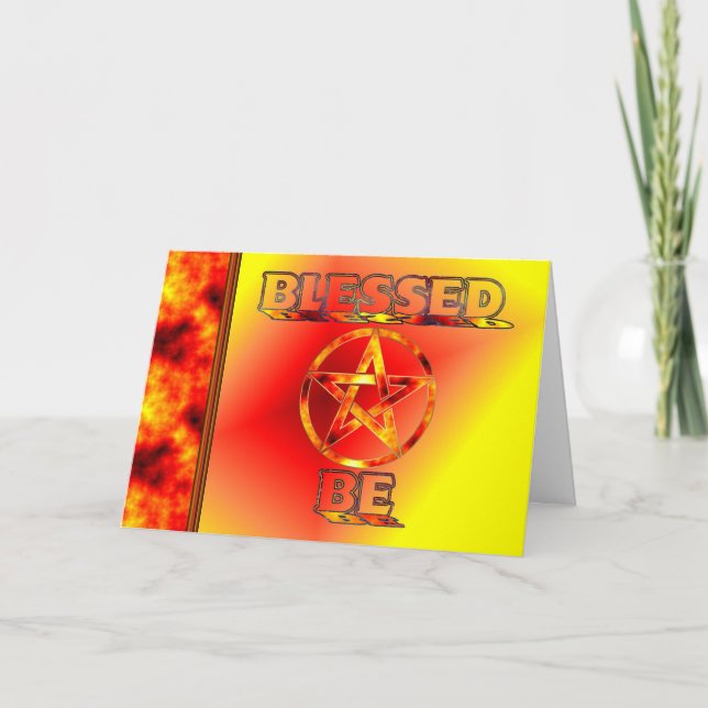 Tarjeta Solsticio de verano Pagan Pentagram (Anverso)