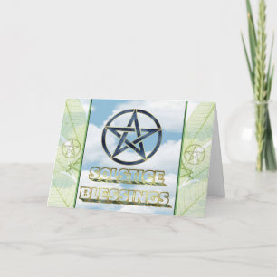Tarjeta Solsticio de verano Pagan Pentagram