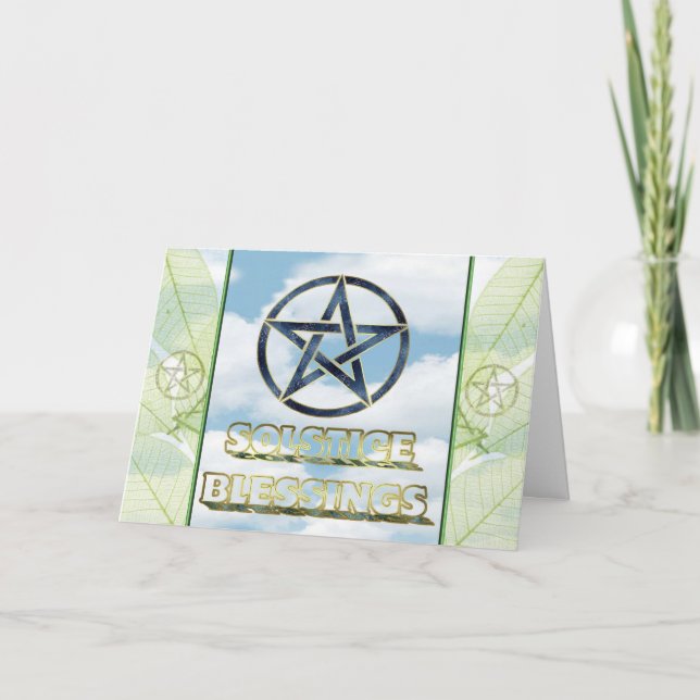 Tarjeta Solsticio de verano Pagan Pentagram (Anverso)