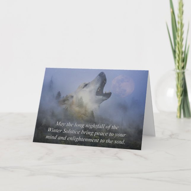 Tarjeta Solsticio del Lobo Invernal (Anverso)
