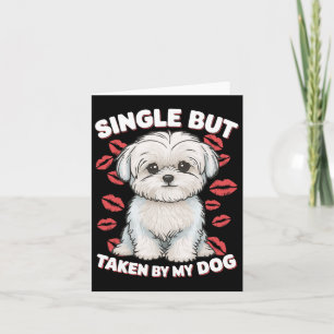 Tarjeta Soltero Pero Tomado Por Mi Perro Lindo Valentín Di