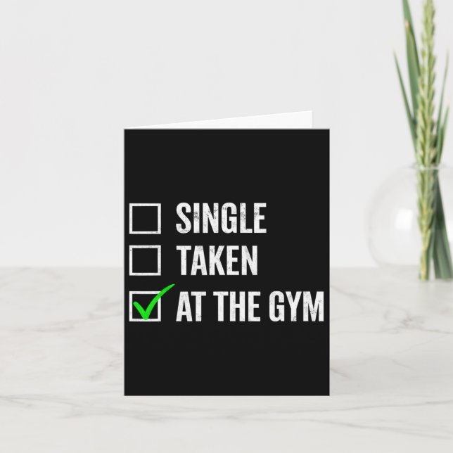 Tarjeta Soltero Tomado En El Gym Funny Workout Fitness Hum (Anverso)