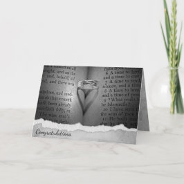 Tarjeta Sombra del corazón del anillo del boda