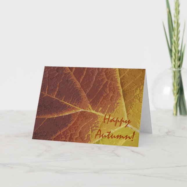 Tarjeta Sombras del otoño feliz de la caída (Anverso)