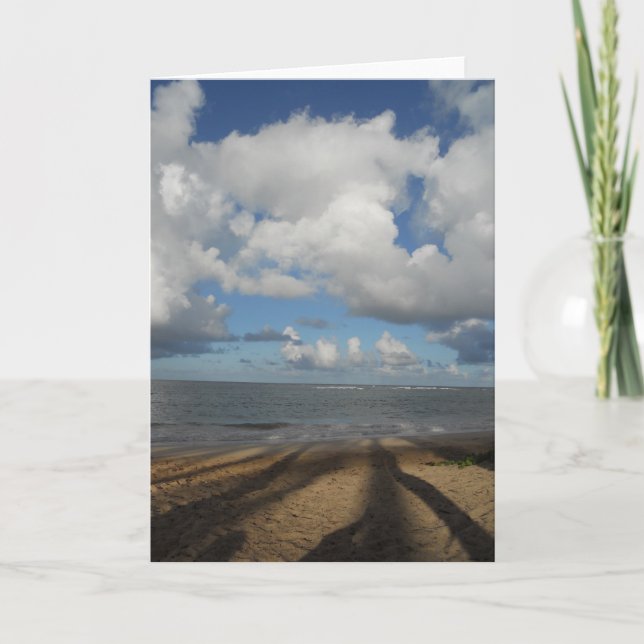 Tarjeta Sombras en la playa en Oahu (Anverso)